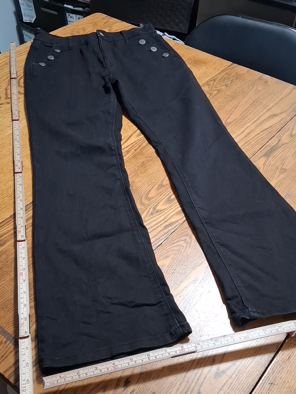 CURVE APPEAL Jeans Womens 10 / 30 BLACK BOOT BOOTCUT CUT BUTTONS Used FLARED